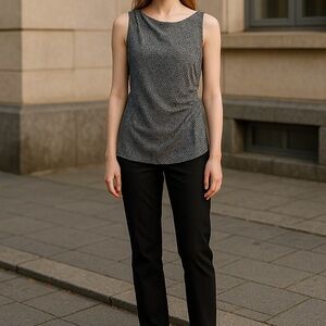 Navy blue & white sleeveless top size Medium